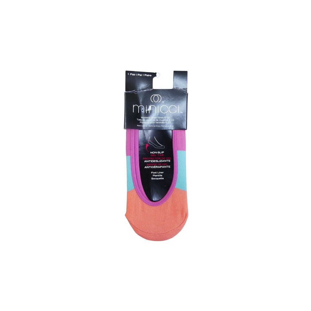 Minicci Foot Liner Socks Womens 4-10 Multicolor NWT Non-Slip Gel Tab No Show